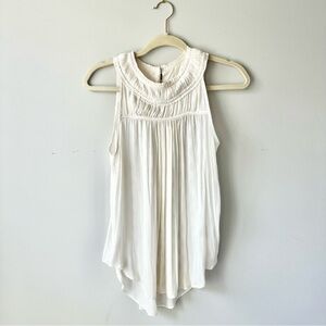 Mauve by Anthropologie Cream Halter Flowy Top Size 6